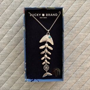 NIB Lucky Brand silver fish necklace